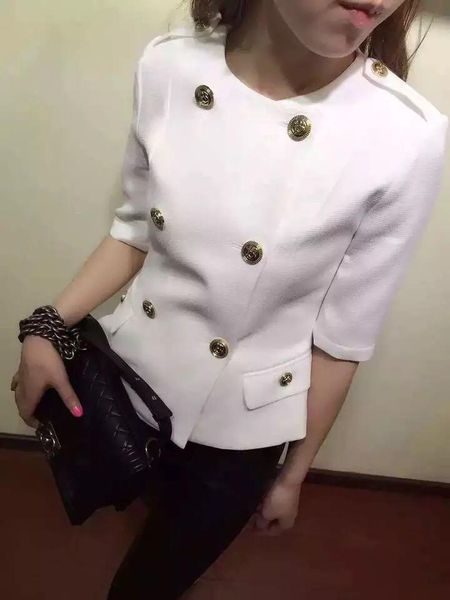 women's jackets big size exclusive custom double breasted suit sleeve at five star with short coat, Black;brown
women's jackets big size exclusive custom double breasted suit sleeve at five star with short coat, Black;brown