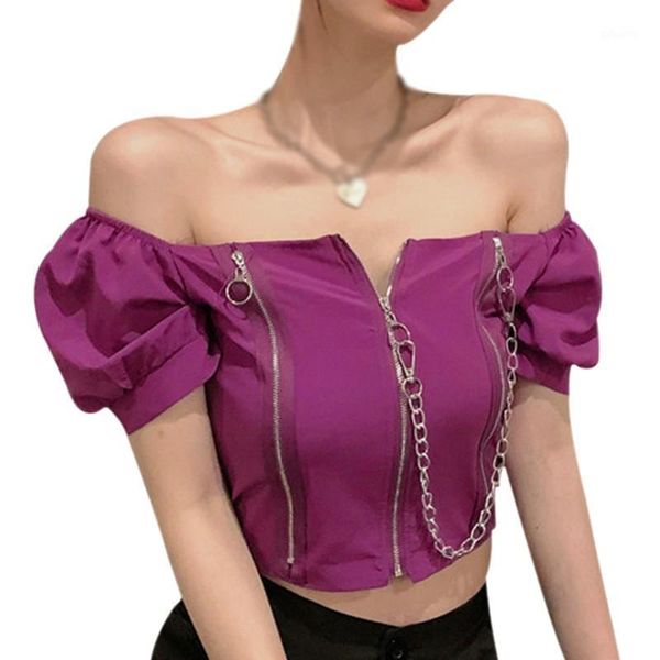 women's t-shirt 2021 summer square-neck tooling zipper exposed navel slim short sleeves, White
women's t-shirt 2021 summer square-neck tooling zipper exposed navel slim short sleeves, White