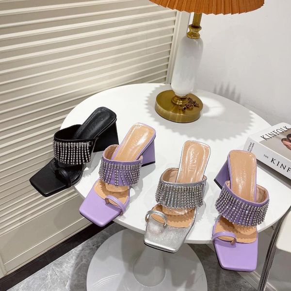 sandals heel open toe lady pumps summer women's triangle high-heeled slippers all-match simple square head cloth thick, Black
sandals heel open toe lady pumps summer women's triangle high-heeled slippers all-match simple square head cloth thick, Black