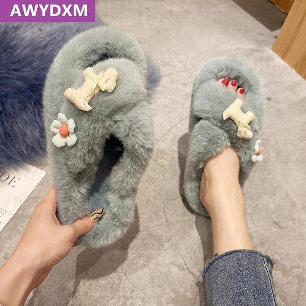 slippers flats sandals women's 2021 autumn color fur warm shoes fashion dress slides laides casual soft flip-flops, Black
slippers flats sandals women's 2021 autumn color fur warm shoes fashion dress slides laides casual soft flip-flops, Black