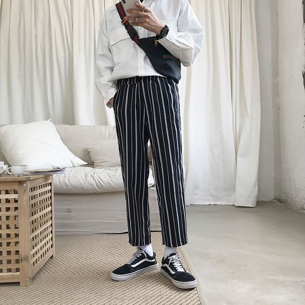 2021 new men's stripe printing cotton casual fashion trend active elastic haren pants hip hop trousers plus size m-2xl zv52, Black
2021 new men's stripe printing cotton casual fashion trend active elastic haren pants hip hop trousers plus size m-2xl zv52, Black