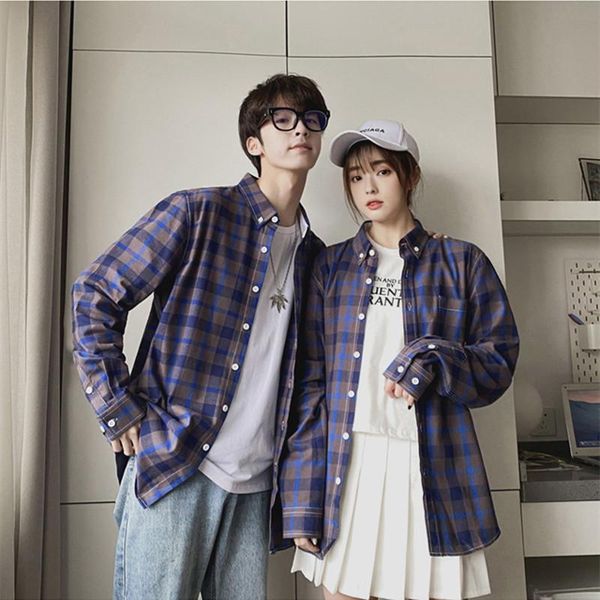 men's casual shirts four-color plaid long-sleeved shirt is suitable for young men and women couples fashion, White;black
men's casual shirts four-color plaid long-sleeved shirt is suitable for young men and women couples fashion, White;black