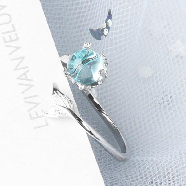 wedding rings blue crystal mermaid bubble open for women creative copper ring fashion jewelry, Slivery;golden
wedding rings blue crystal mermaid bubble open for women creative copper ring fashion jewelry, Slivery;golden