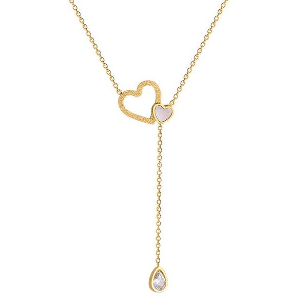 pendant necklaces korean design heart-to-heart mother-of-pearl titanium steel necklace female long tassel clavicle chain drop zircon retro, Silver
pendant necklaces korean design heart-to-heart mother-of-pearl titanium steel necklace female long tassel clavicle chain drop zircon retro, Silver