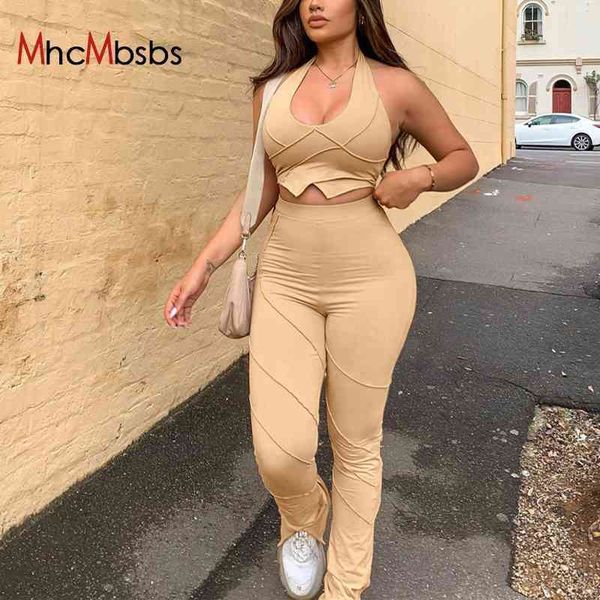 women's blouses & shirts striped casual outfits women two piece set halter cut out backless crop and skinny pants suit female, White
women's blouses & shirts striped casual outfits women two piece set halter cut out backless crop and skinny pants suit female, White