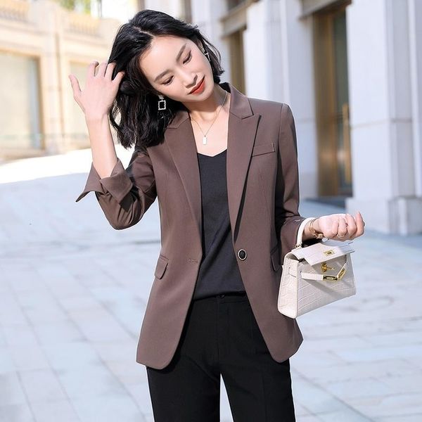 women's suits & blazers 2021 jacket fashion one button coffee coat ol styles autumn winter for women business work blaser outwear, White;black
women's suits & blazers 2021 jacket fashion one button coffee coat ol styles autumn winter for women business work blaser outwear, White;black