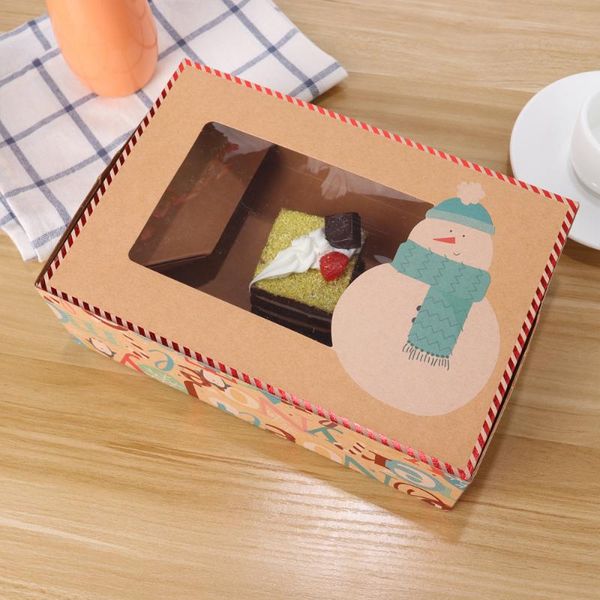 6pcs christmas clear window baking packing boxes rectanglar dessert nougat kraft paper boxes (snowman)
6pcs christmas clear window baking packing boxes rectanglar dessert nougat kraft paper boxes (snowman)