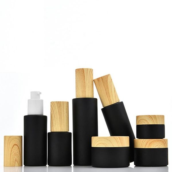 storage bottles & jars 30ml~100ml perfume mist spray bottle matte black refillable cosmetic glass emulsion lotion pump with wooden pattern l
storage bottles & jars 30ml~100ml perfume mist spray bottle matte black refillable cosmetic glass emulsion lotion pump with wooden pattern l