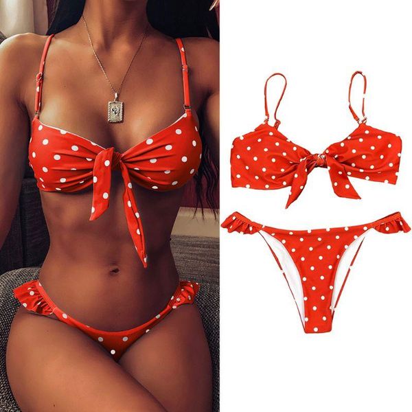 women brazilian bikini set polka dot tie knot front swimsuit ruffles beachwear
women brazilian bikini set polka dot tie knot front swimsuit ruffles beachwear