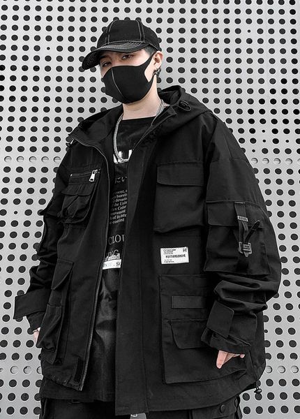 men's jackets autumn 2021 techwear streetwear black jacket for men fashion waterproof windbreaker hoodie pockets hooded sweatshirt, Black;brown
men's jackets autumn 2021 techwear streetwear black jacket for men fashion waterproof windbreaker hoodie pockets hooded sweatshirt, Black;brown