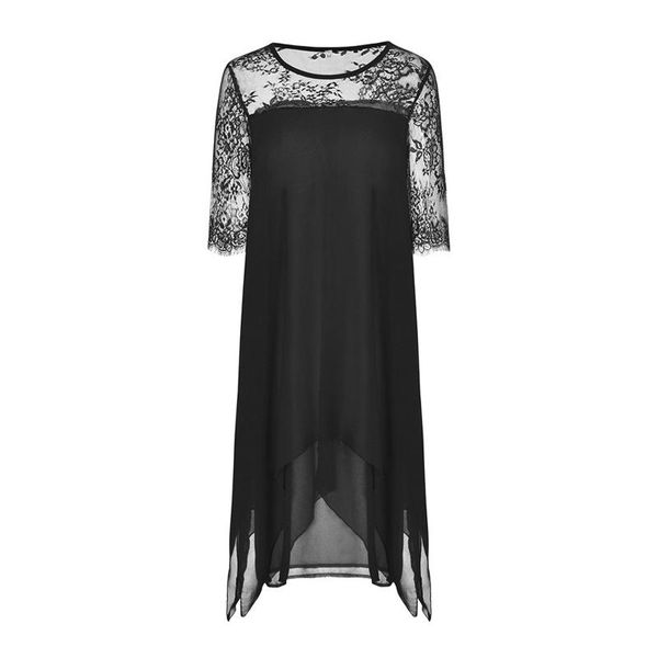 casual dresses fashion aesthetic and elegant women summer three quarter sleeve lace patchwork irregular hem dress vestido, Black;gray
casual dresses fashion aesthetic and elegant women summer three quarter sleeve lace patchwork irregular hem dress vestido, Black;gray