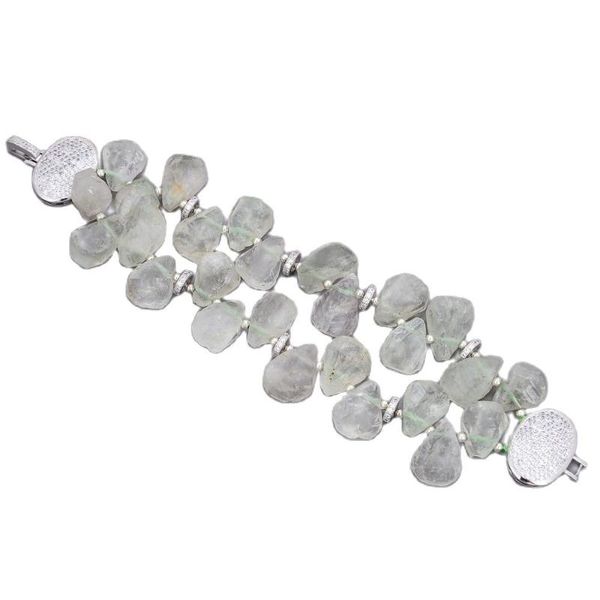 beaded, strands jk 2 rows natural drilled peruvian light green prehnite rough bracelet for women, Black
beaded, strands jk 2 rows natural drilled peruvian light green prehnite rough bracelet for women, Black