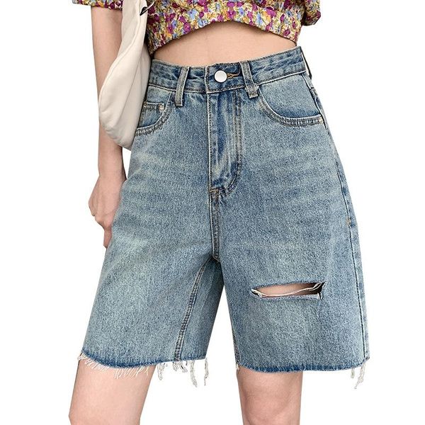 women's shorts denim women high waist biker summer loose fashion casual wide large size ripped, White;black
women's shorts denim women high waist biker summer loose fashion casual wide large size ripped, White;black
