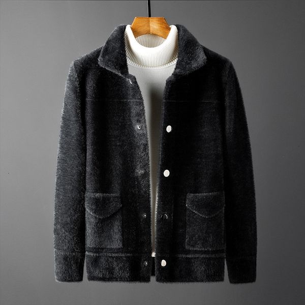sweaters knit 2021 autumn and winter imitation mink thickened sweater cardigan men's jacket lapel korean slim, White;black
sweaters knit 2021 autumn and winter imitation mink thickened sweater cardigan men's jacket lapel korean slim, White;black