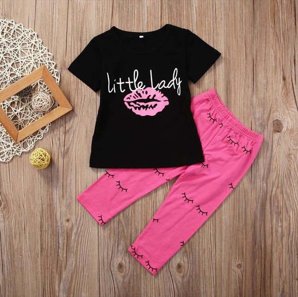 2pcs kid baby clothing set girls clothes lips short sleeve t shirt leggings pants xmas, White
2pcs kid baby clothing set girls clothes lips short sleeve t shirt leggings pants xmas, White