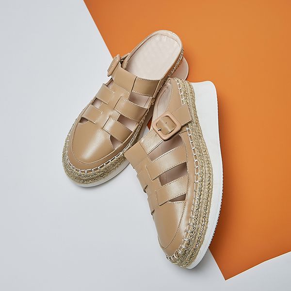 Womens genuine leather narrow band cage platform flats mules hemp casual soft comfortable female summer thick sole shoes womenDress Shoes, Brown
Womens genuine leather narrow band cage platform flats mules hemp casual soft comfortable female summer thick sole shoes womenDress Shoes, Brown