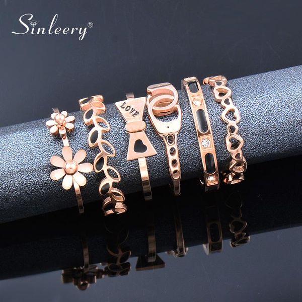 cluster rings sinleery stainless steel rose gold color black enamel heart flower bow leaf handcuff shape women fashion jewelry jz123 ssk, Golden;silver
cluster rings sinleery stainless steel rose gold color black enamel heart flower bow leaf handcuff shape women fashion jewelry jz123 ssk, Golden;silver