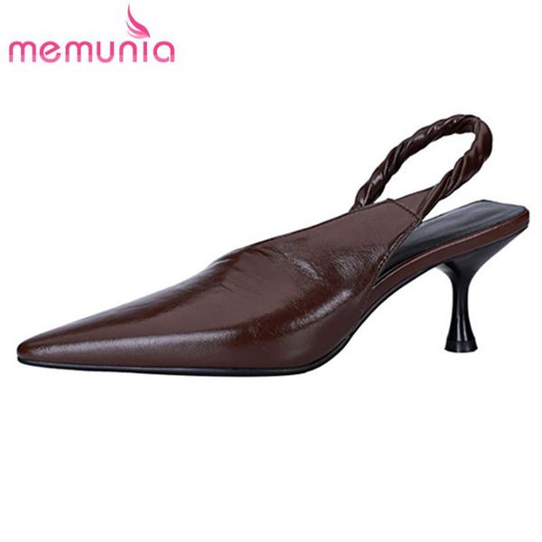 memunia 2021 slingback pumps women genuine leather footwear pointed toe fashion brand thin high heels wedding shoes lady, Black
memunia 2021 slingback pumps women genuine leather footwear pointed toe fashion brand thin high heels wedding shoes lady, Black