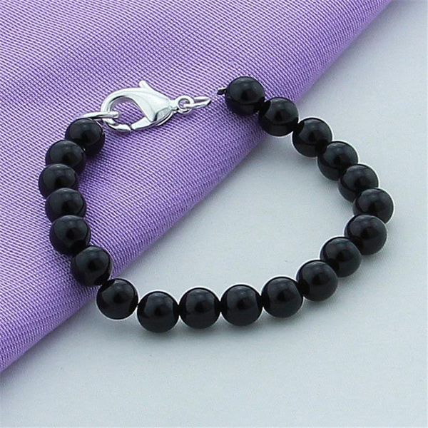 beaded, strands 925 silver 8mm black pearl round bead charm bracelet for women men trendy fashion jewelry engagement birthday g
beaded, strands 925 silver 8mm black pearl round bead charm bracelet for women men trendy fashion jewelry engagement birthday g