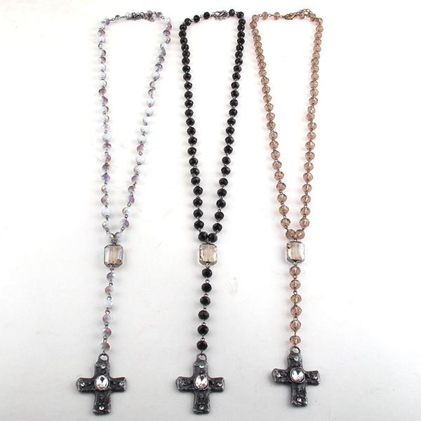 pendant necklaces fashion bohemian jewelry black crystal glass rosary chain cross star, Silver
pendant necklaces fashion bohemian jewelry black crystal glass rosary chain cross star, Silver