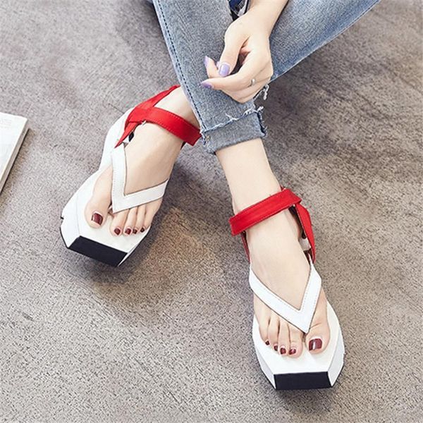 sandals summer women casual female 6cm platform creepers flip flops flat beach shoes woman gladiator wedges plus size, Black 
sandals summer women casual female 6cm platform creepers flip flops flat beach shoes woman gladiator wedges plus size, Black
