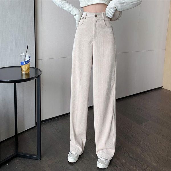 women's pants & capris 2021 fashion women spring autumn vintage straight zipper draped female elegant high waist long loose trousers o3, Black;white
women's pants & capris 2021 fashion women spring autumn vintage straight zipper draped female elegant high waist long loose trousers o3, Black;white