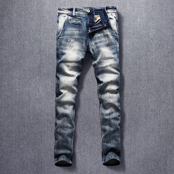 2021 new fashion streetwear men jeans retro blue elastic slim fit ripped denim trousers painted designer hip hop long pant o58c
2021 new fashion streetwear men jeans retro blue elastic slim fit ripped denim trousers painted designer hip hop long pant o58c