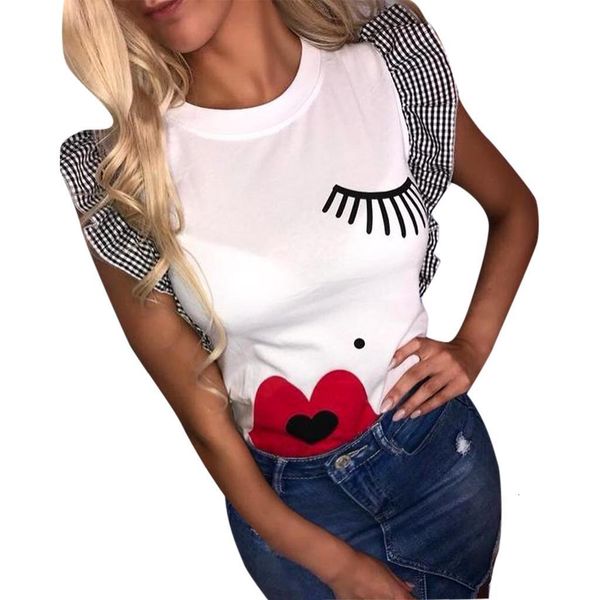 women shirts butterfly sleeve casual print o neck wild white red lips elegant noble simple summer blouse shirts
women shirts butterfly sleeve casual print o neck wild white red lips elegant noble simple summer blouse shirts