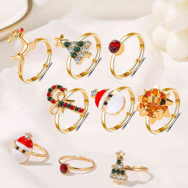 christmas 6pcs set rings for women girls cute cartoon santa claus elk tree rhinestone crystal ring adjustable ring jewelry gift g1125, Slivery;golden
christmas 6pcs set rings for women girls cute cartoon santa claus elk tree rhinestone crystal ring adjustable ring jewelry gift g1125, Slivery;golden