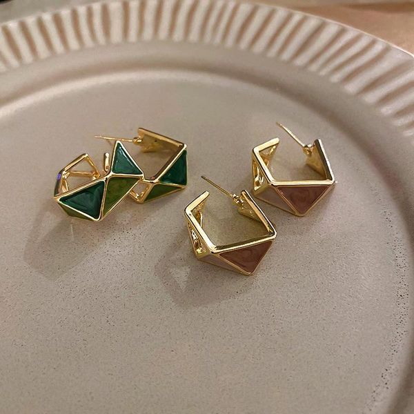 hoop & huggie minar unique design green white enamel geometric earrings for women gold contrast color metal three-dimensional, Golden;silver
hoop & huggie minar unique design green white enamel geometric earrings for women gold contrast color metal three-dimensional, Golden;silver