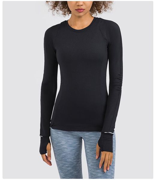 yoga outfit hidden zipper pocket women workout sport pullover thermal nylon crew neck running gym long sleeved shirts femme