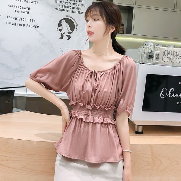 2021 new spring summer lace up women blouse casual female elstic waist half sleeve shirts ladies pink chiffon 8x74, Tan;black
2021 new spring summer lace up women blouse casual female elstic waist half sleeve shirts ladies pink chiffon 8x74, Tan;black