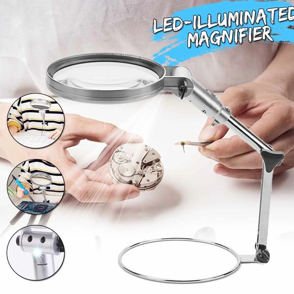 2.5x 120mm foldable deskilluminated magnifier magnifying glass reading loupe led lighted lamp optical lens
2.5x 120mm foldable deskilluminated magnifier magnifying glass reading loupe led lighted lamp optical lens