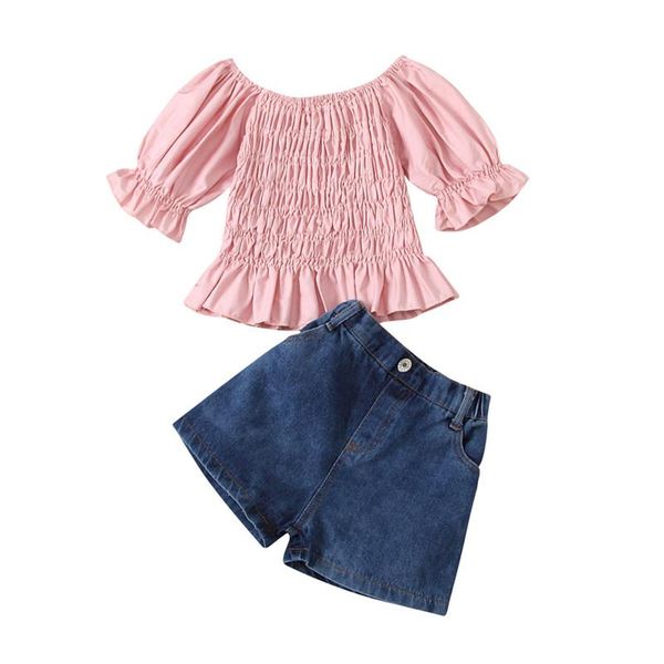 clothing sets baby girls clothes short sleeve off shoulder ruffle t-shirts shorts 2pcs for 18m-6y summer toddler, White
clothing sets baby girls clothes short sleeve off shoulder ruffle t-shirts shorts 2pcs for 18m-6y summer toddler, White