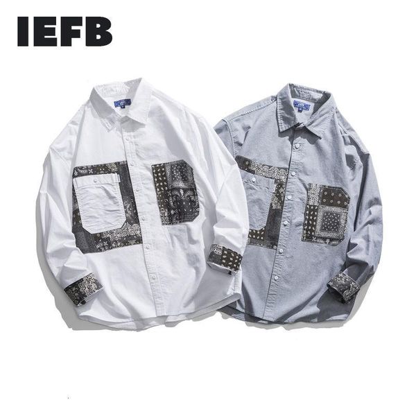 men's casual shirts iefb 2021 spring summer cashew print patchwork oxford long sleeve shirt single breasted thickness 9y60, White;black
men's casual shirts iefb 2021 spring summer cashew print patchwork oxford long sleeve shirt single breasted thickness 9y60, White;black