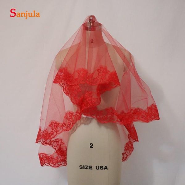 bridal veils one layer red lace edge 1.5 m long wedding for women party schleier hochzeit p022, Black
bridal veils one layer red lace edge 1.5 m long wedding for women party schleier hochzeit p022, Black