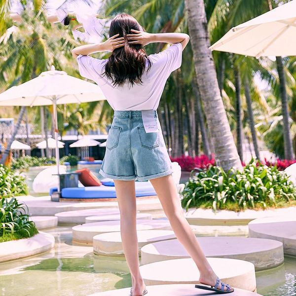 women's shorts denim vintage high waist blue wide leg female jean shortsclassic casual summer ladies jeans for women, White;black
women's shorts denim vintage high waist blue wide leg female jean shortsclassic casual summer ladies jeans for women, White;black