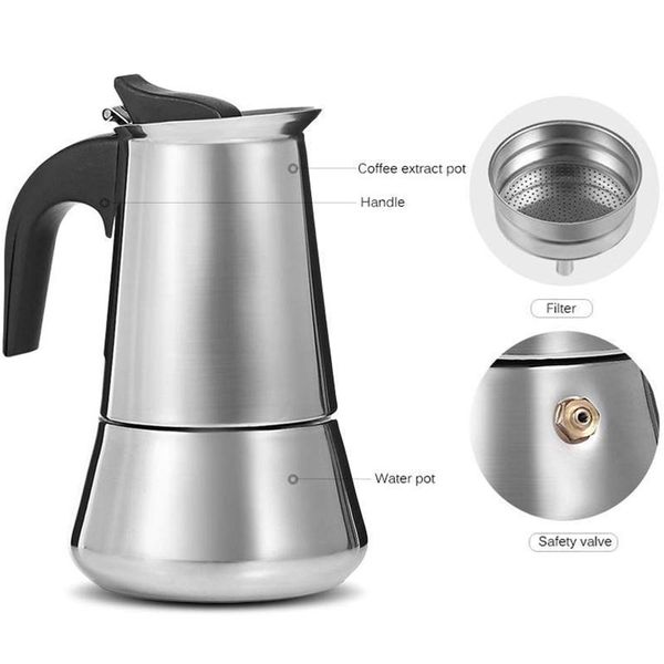 coffee pots espresso maker moka pot, machine,stainless steel machine for (450ml),italian and coffe
coffee pots espresso maker moka pot, machine,stainless steel machine for (450ml),italian and coffe