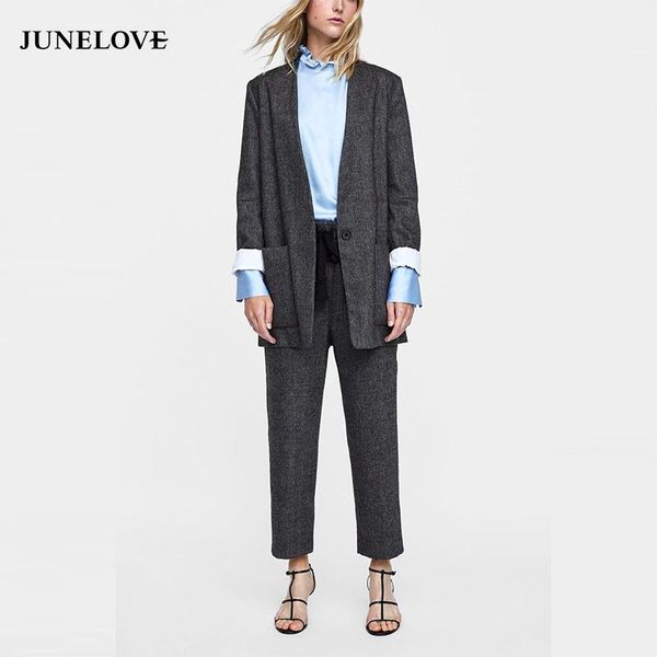 women's suits & blazers junelove women 2021 autumn winter long sleeve solid single breasted casual female jackets office lady formal ou, White;black
women's suits & blazers junelove women 2021 autumn winter long sleeve solid single breasted casual female jackets office lady formal ou, White;black