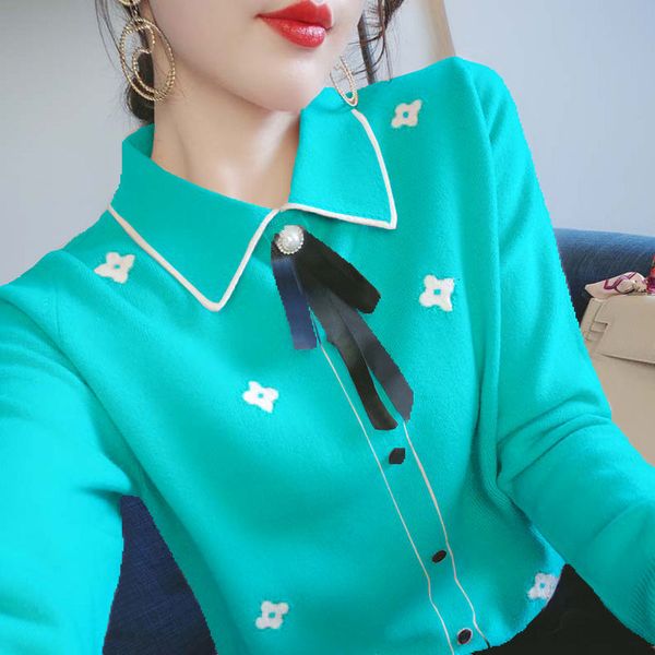 female bowknot pullover 2021 new spring and autumn knit all-match shirt long sleeve sweater b635 zwkl, White;black
female bowknot pullover 2021 new spring and autumn knit all-match shirt long sleeve sweater b635 zwkl, White;black