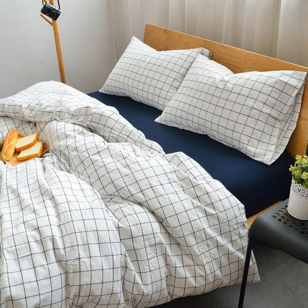bedding sets simple lattice washed cotton four-piece japanese style non-printed set duvet cover bed sheet bedclothes
bedding sets simple lattice washed cotton four-piece japanese style non-printed set duvet cover bed sheet bedclothes