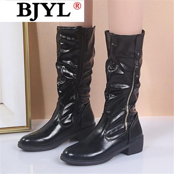 boots 2021 women winter mid-calf fashion pu leather zipper warm for shoes mid heel botas mujer, Black
boots 2021 women winter mid-calf fashion pu leather zipper warm for shoes mid heel botas mujer, Black
