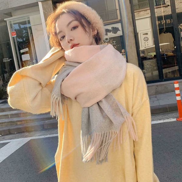 korean warm cashmere female students in autumn and winter long thickened plaid scarf for shawl, Blue;gray
korean warm cashmere female students in autumn and winter long thickened plaid scarf for shawl, Blue;gray