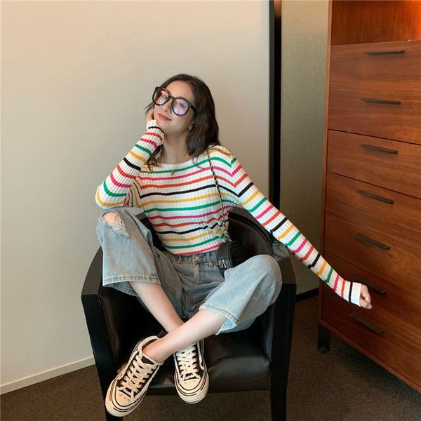new women's 2021 fashionable sleeve shirt long sleeves knitted striped raiow mesh t-shirts with youthful style nfw4, White
new women's 2021 fashionable sleeve shirt long sleeves knitted striped raiow mesh t-shirts with youthful style nfw4, White