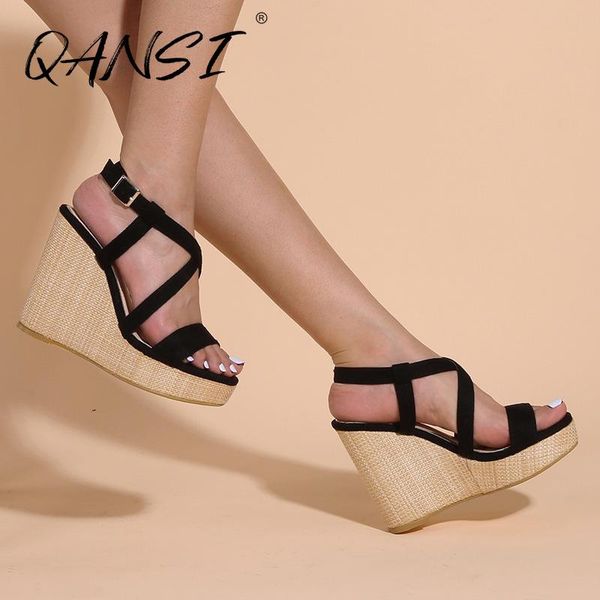 sandals summer wedges woman 2021 casual solid cross belt waterproof platform high heels for girls, Black
sandals summer wedges woman 2021 casual solid cross belt waterproof platform high heels for girls, Black