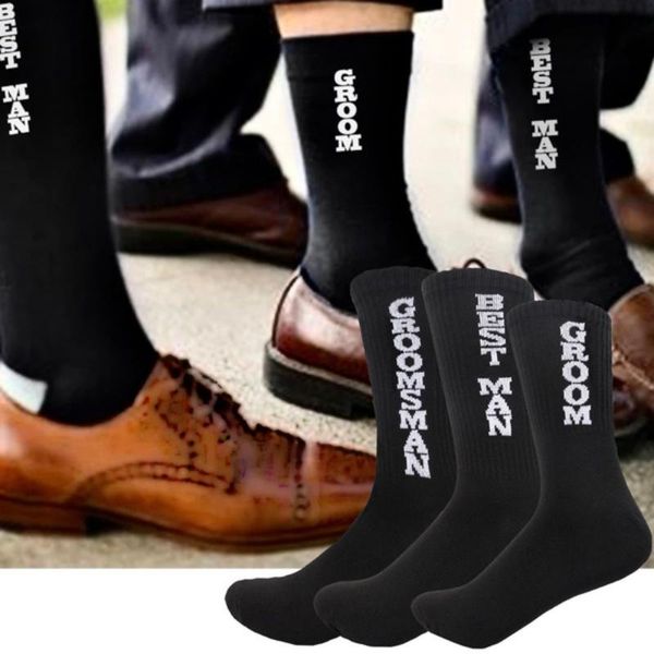 men's socks 2021 creative funny wedding black groomsmen man groom printing happy accessories
men's socks 2021 creative funny wedding black groomsmen man groom printing happy accessories