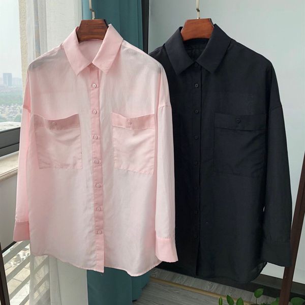 2021 new women's blouse silk and cotton long sleeve double pockets turn-down collar loose ol solid color shirt zh8p, Black
2021 new women's blouse silk and cotton long sleeve double pockets turn-down collar loose ol solid color shirt zh8p, Black