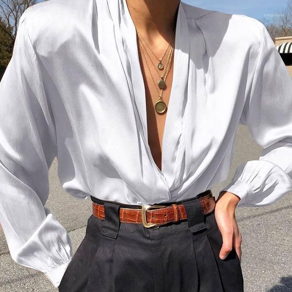 fashion women blouses celmia satin shirts 2021 autumn casual lantern sleeve v-neck slik button elegant office blusas women's &, White
fashion women blouses celmia satin shirts 2021 autumn casual lantern sleeve v-neck slik button elegant office blusas women's &, White