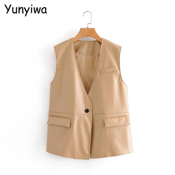 women's vests women oversized khaki faux leather waistcoat vest coat female sleeveless casual jacket qn8, Black;white
women's vests women oversized khaki faux leather waistcoat vest coat female sleeveless casual jacket qn8, Black;white