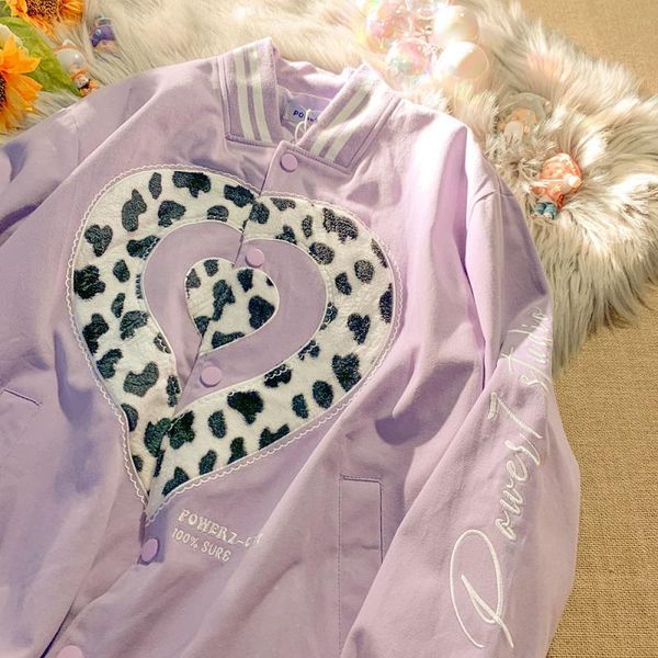 women's jackets preppy style baseball uniform female autumn chic harajuku love embroidery kawaii long-sleeved jacket korean punk outerw, Black;brown
women's jackets preppy style baseball uniform female autumn chic harajuku love embroidery kawaii long-sleeved jacket korean punk outerw, Black;brown